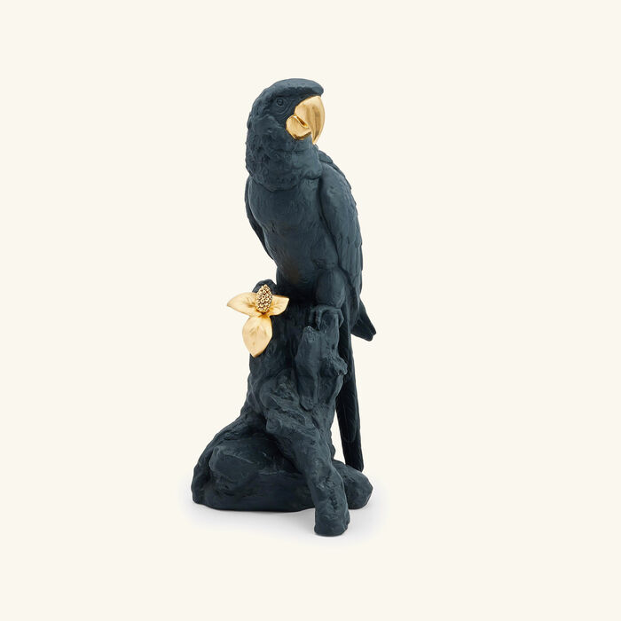 Macaw Bird Sculpture Large Black lladro macaw bird sculpture large black
