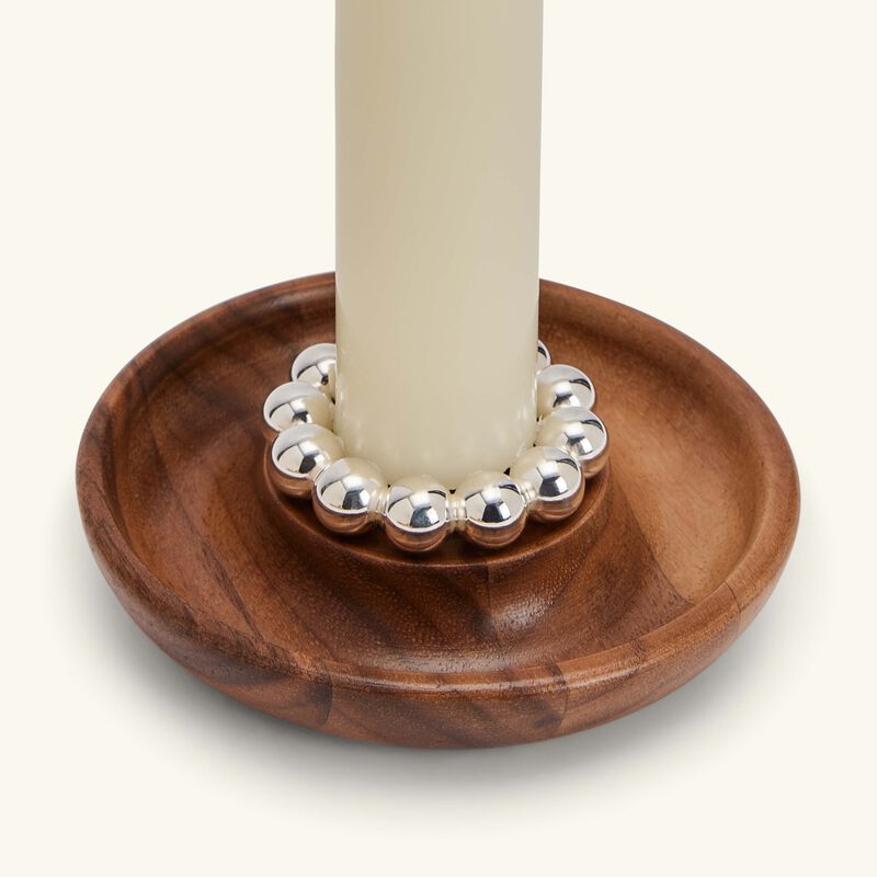 christofle perles candle holder walnut