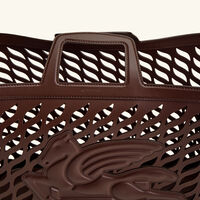 etro drill leather basket brown