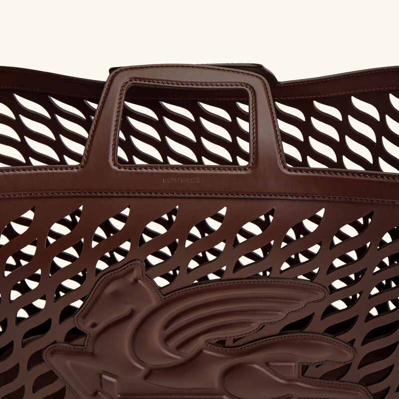 etro drill leather basket brown