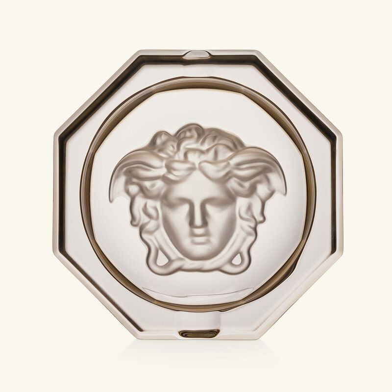 فيرساتشي منفضة كريستال ميدوزا هيز ثمانية الزوايا صغيرة رمادية