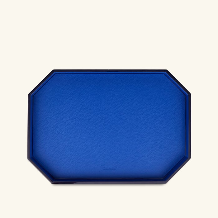 baccarat octogone tray small blue