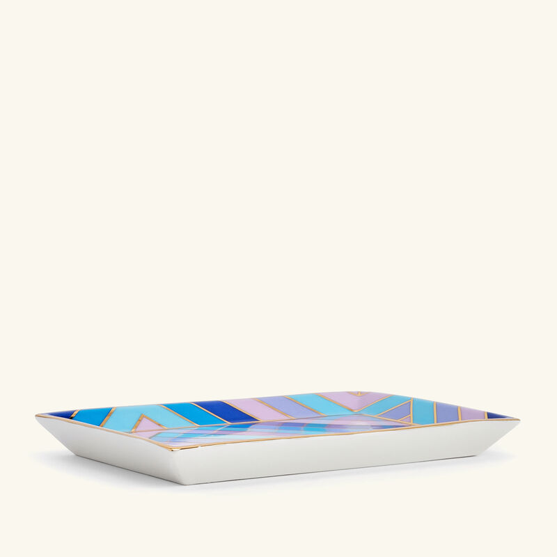 جوناثان أدلر صينية الحلى والمجوهرات سكالا مستطيلة صغيرة زرقاء