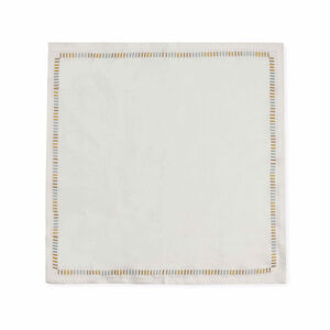 Harmonie Napkin in White, Gold & Silver, medium