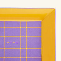 etro tartan trinket tray rectangular small yellow