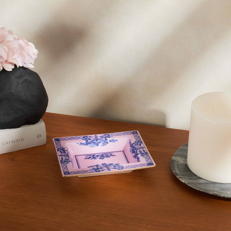 Oriente Italiano Azalea Trinket Tray Rectangular Small Pink ginori 1735 oriente italiano azalea trinket tray rectangular small pink