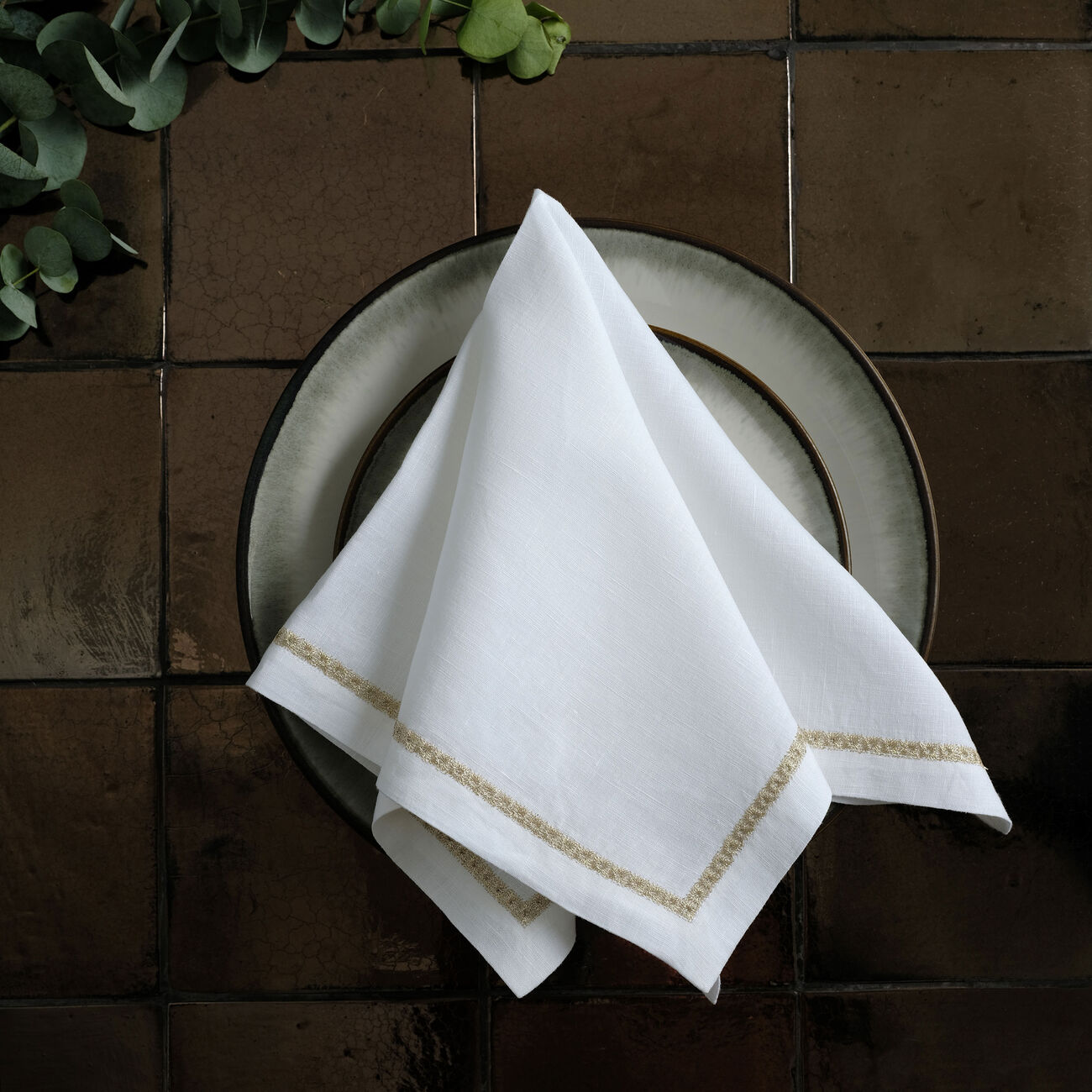 catherine denoual gold rosely linen set