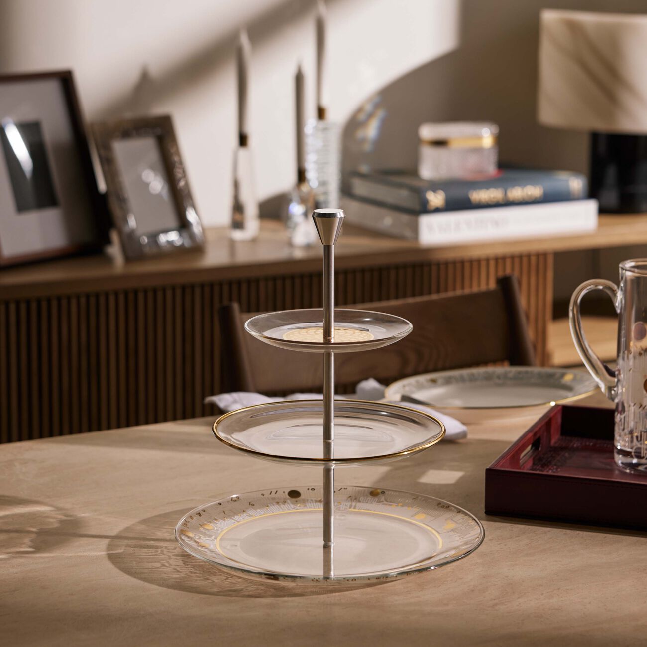 dimlaj hayat 3 tier cake stand gold