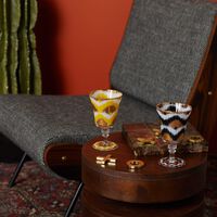 les ottomans ikat drinking glass gold