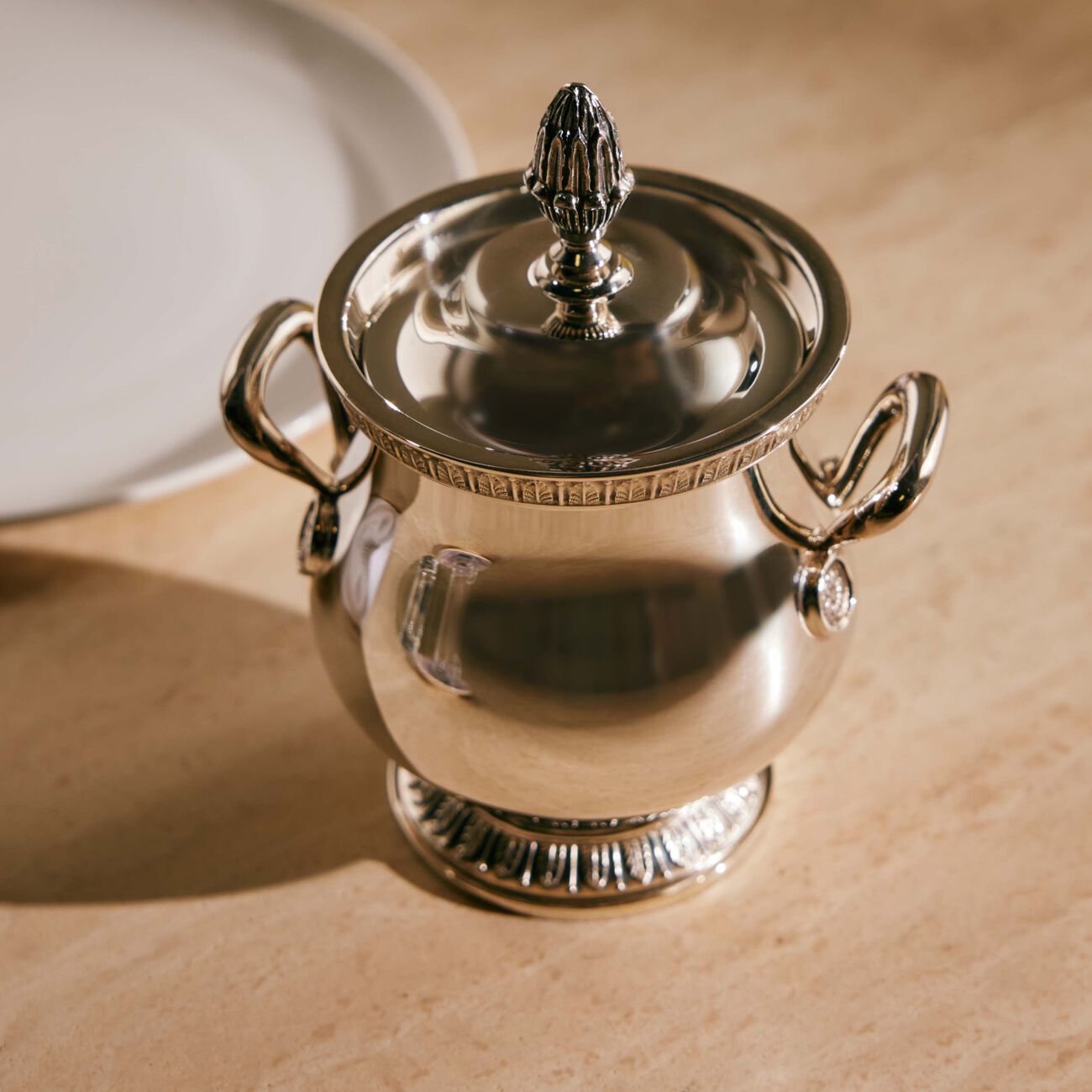 christofle malmaison sugar bowl silver plated