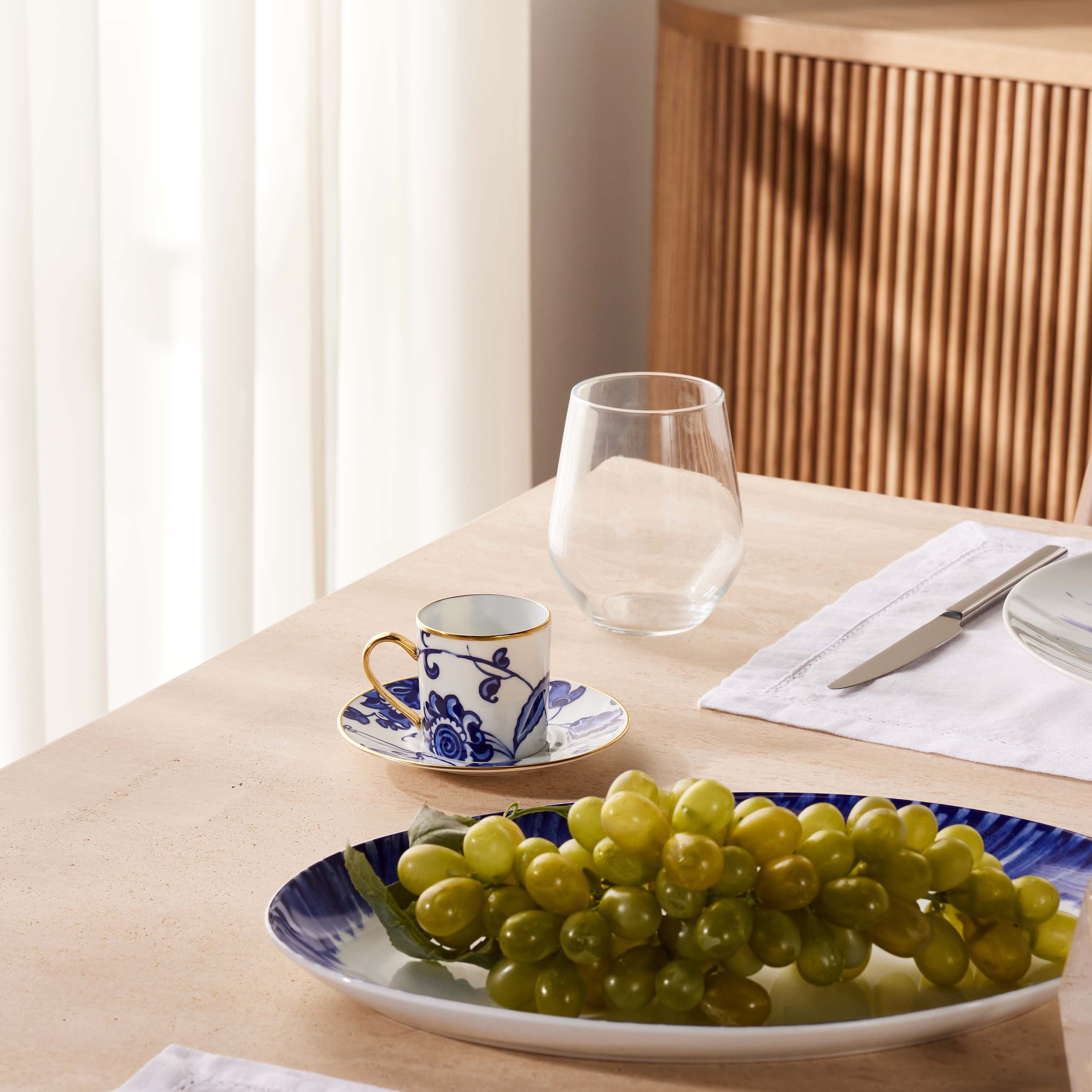 Bernardaud Prince Bleu Coffee Cup & Saucer Blue | Tanagra UAE