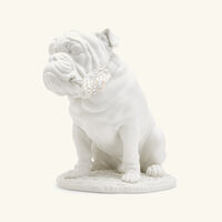 lladro bulldog with lollipop sculpture medium white
