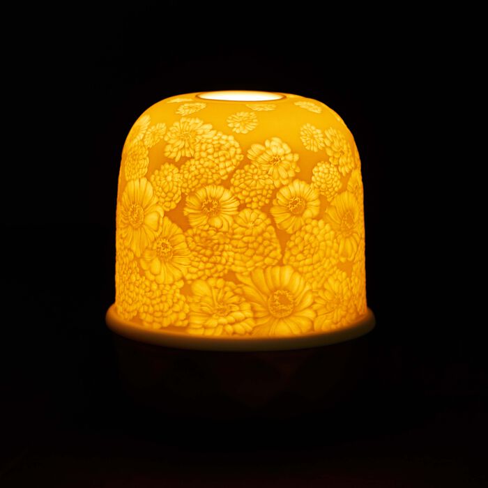 bernardaud zinnias led lamp gold
