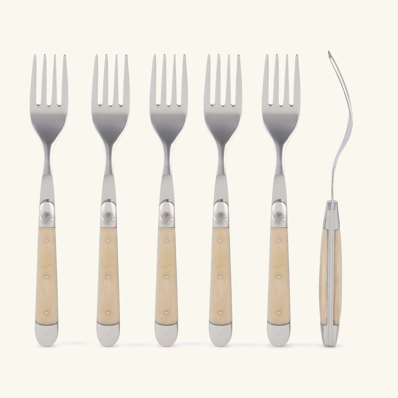 Acrylic Handle Table Fork Brown Set of 6 forge de laguiole acrylic handle table fork brown set of 6