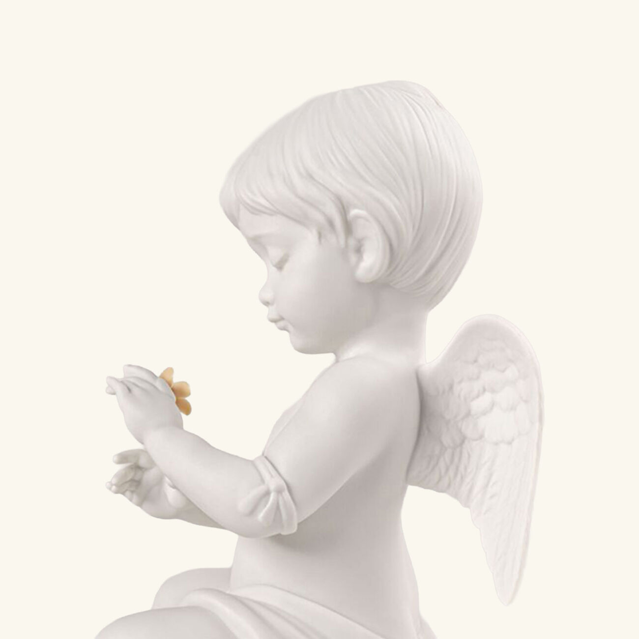 Angel With Flower Sculpture Small White lladro angel with flower sculpture small white