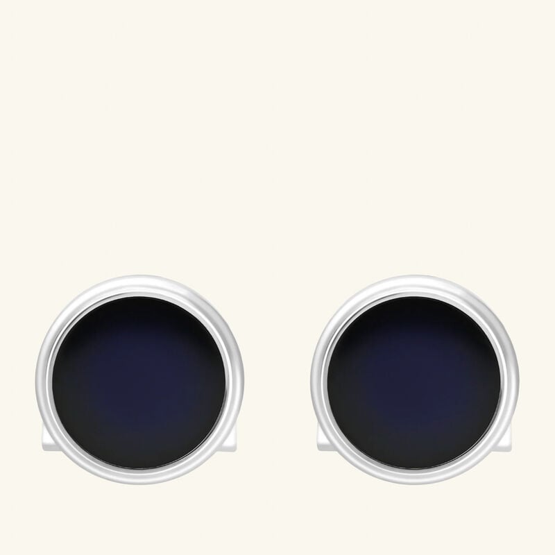 st dupont round cufflink blue