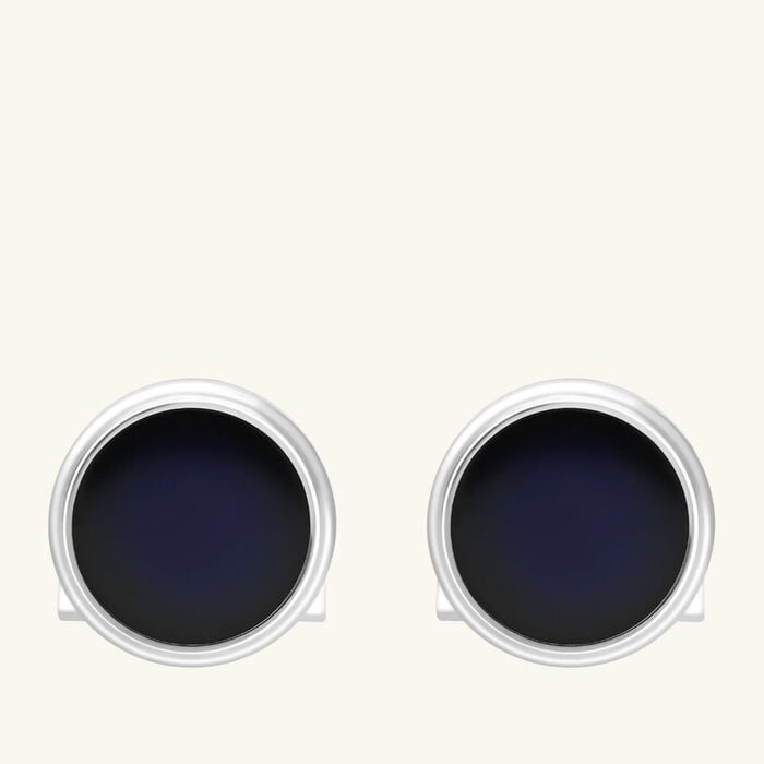 Round Cufflink Blue st dupont round cufflink blue