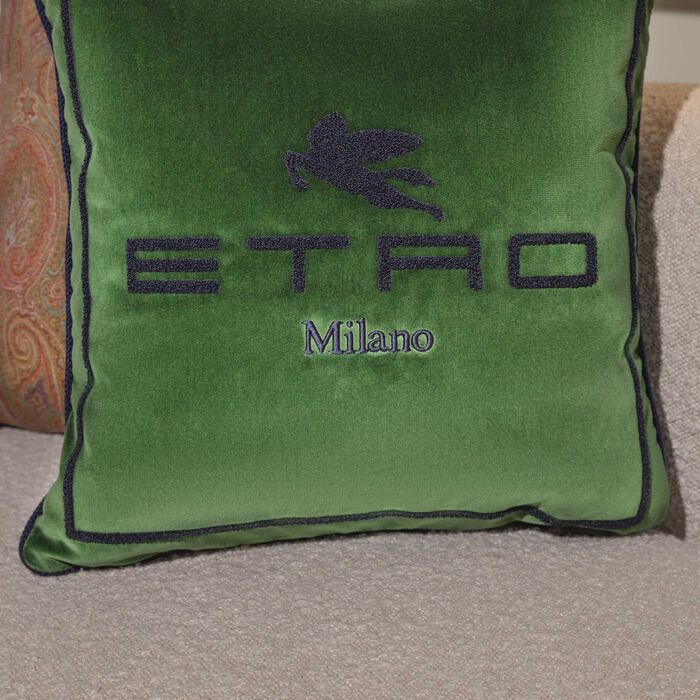 etro sponge embroided cushion green