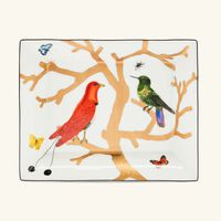 bernardaud aux oiseaux ashtray rectangular gold