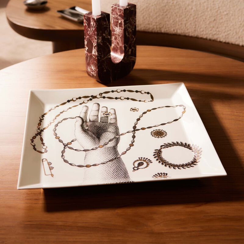 Gioielli Trinket Tray Square White fornasetti gioielli trinket tray square white