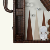 Patinated Crocodile Backgammon Set vido patinated crocodile backgammon set