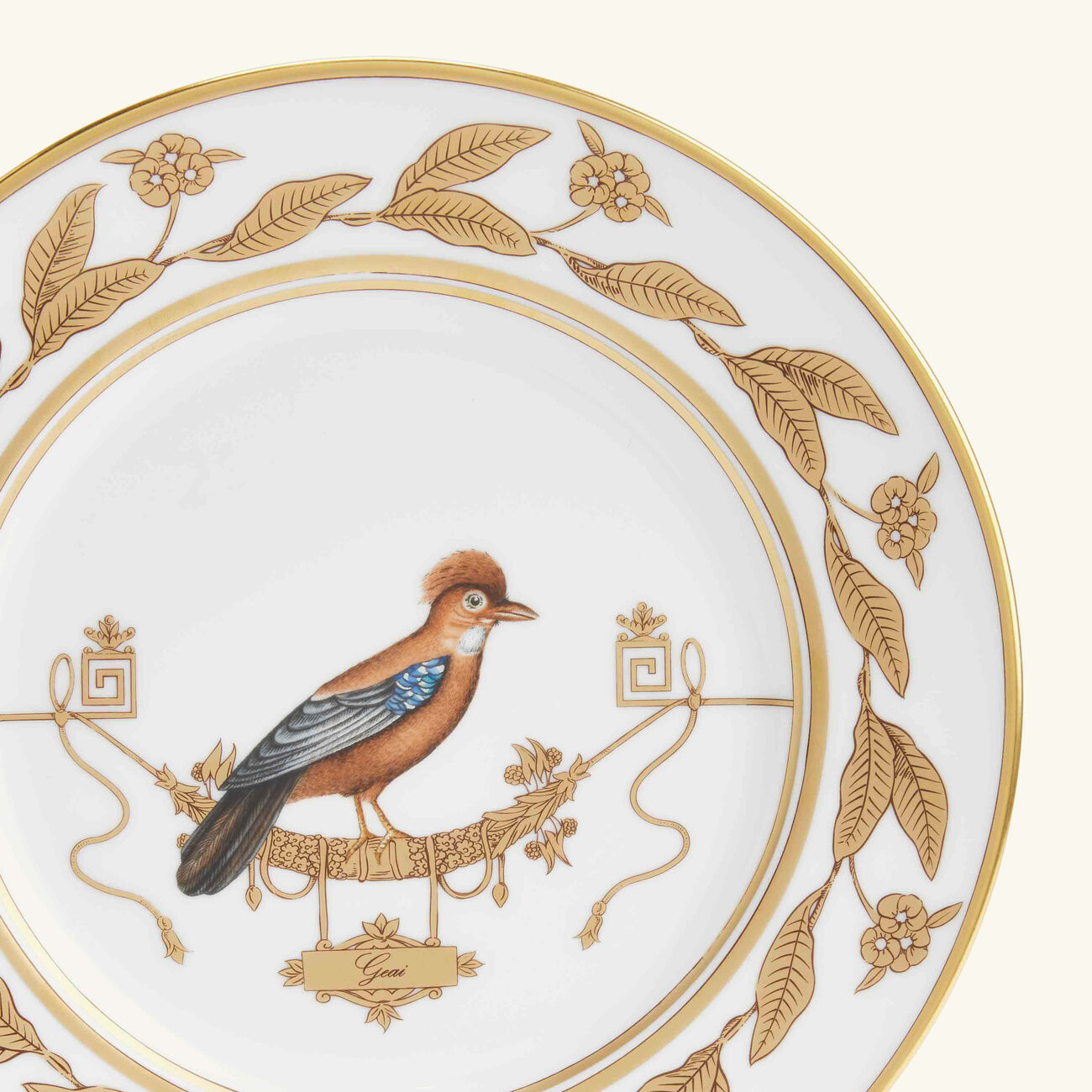 ginori 1735 voli re geai dessert plate round gold 22cm