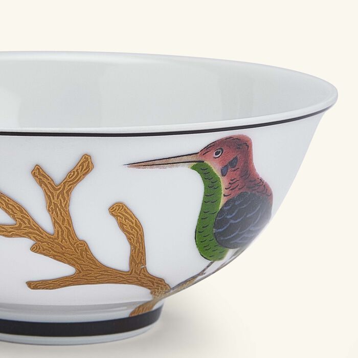 bernardaud aux oiseaux serving bowl gold 12cm