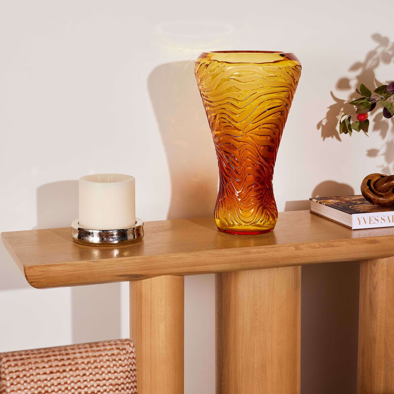 lalique tigre vase large amber