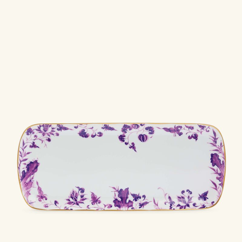 Prunus Cake Platter Rectangular Purple 38cm bernardaud prunus cake platter rectangular purple 38cm