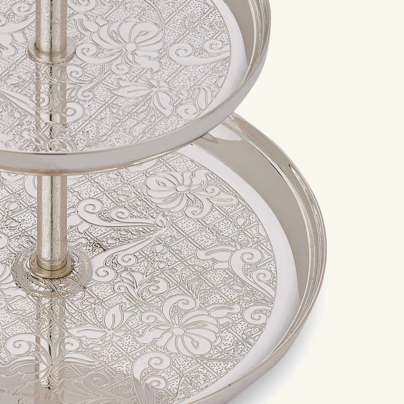 christofle jardin d eden cake stand 2 tier silver plated