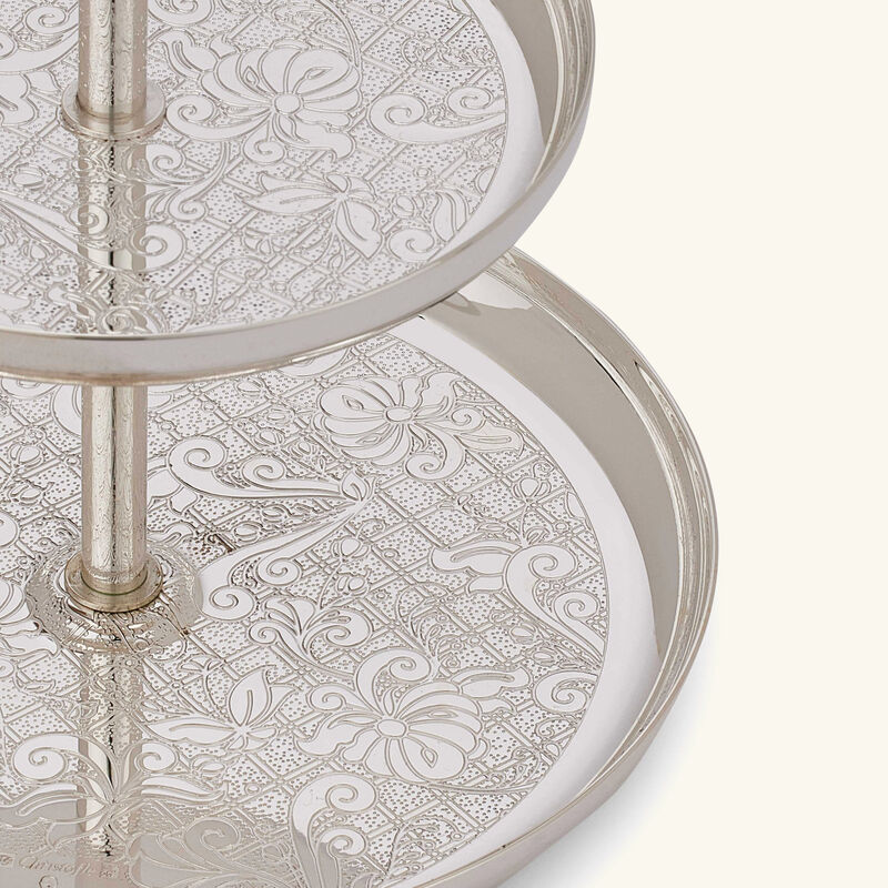 christofle jardin d eden cake stand 2 tier silver plated