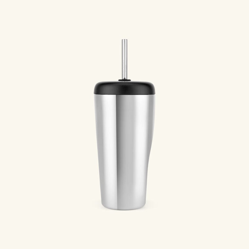 georg jensen sky travel cup with straw silver 0 4l