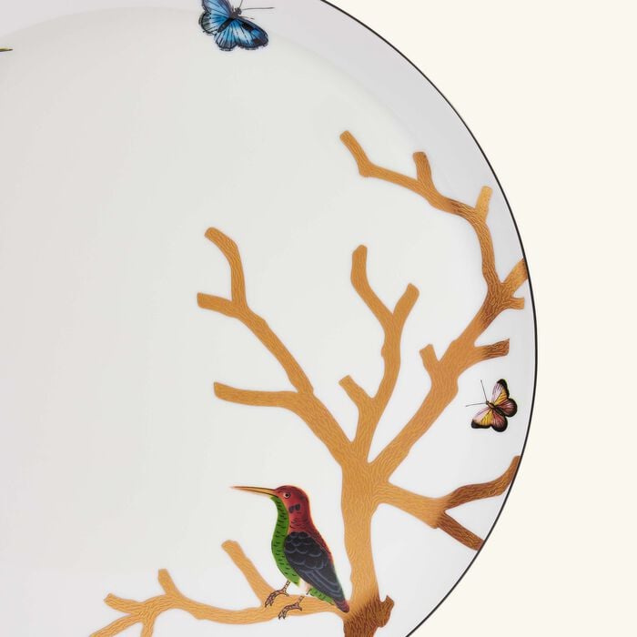 bernardaud aux oiseaux serving platter round gold 32cm