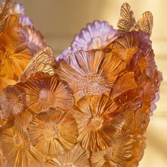 daum or d abeille vase large orange limited edition