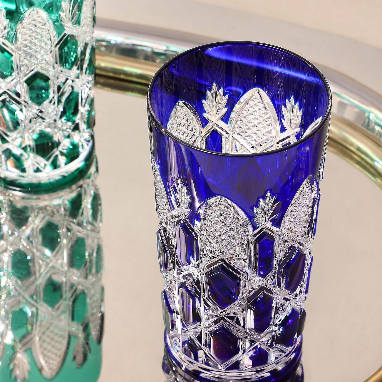 baccarat tsar highball drinking glass blue