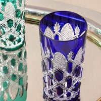 baccarat tsar highball drinking glass blue