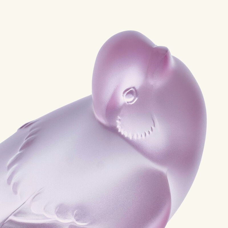 lalique sparrow sculpture small pink
