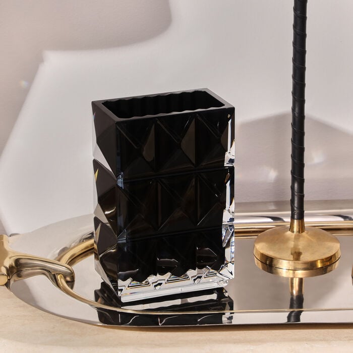 baccarat louxor vase rectangular black