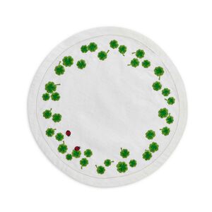 Clovers Embroidered Round Placemat, medium