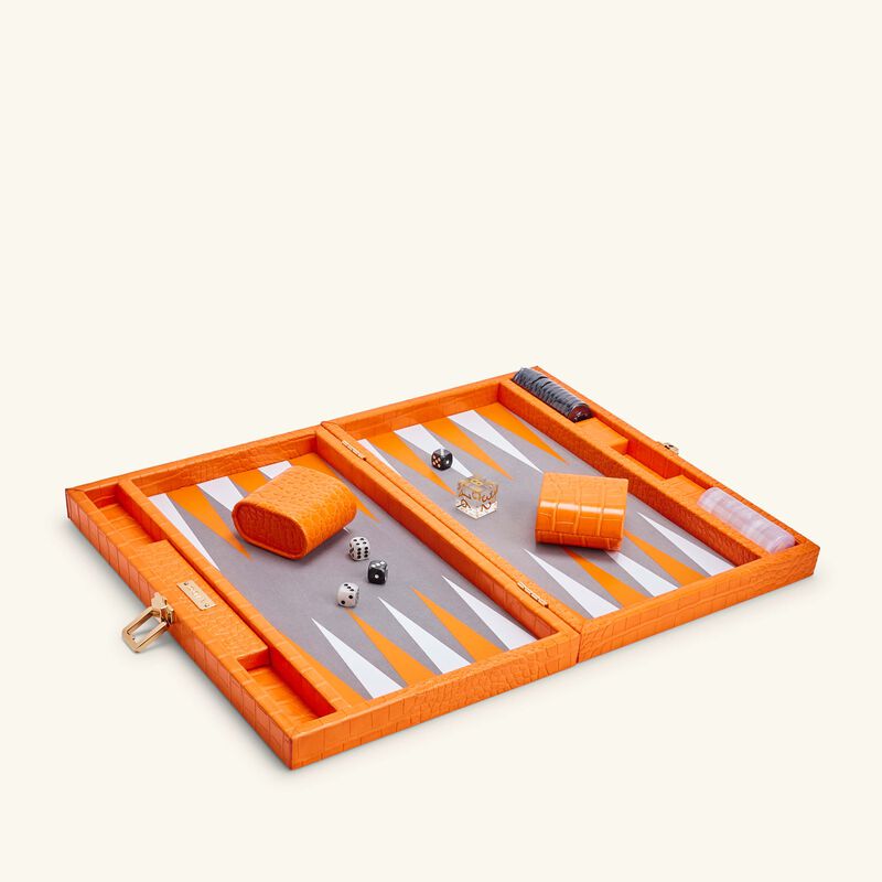 vido tangerine alligator backgammon set