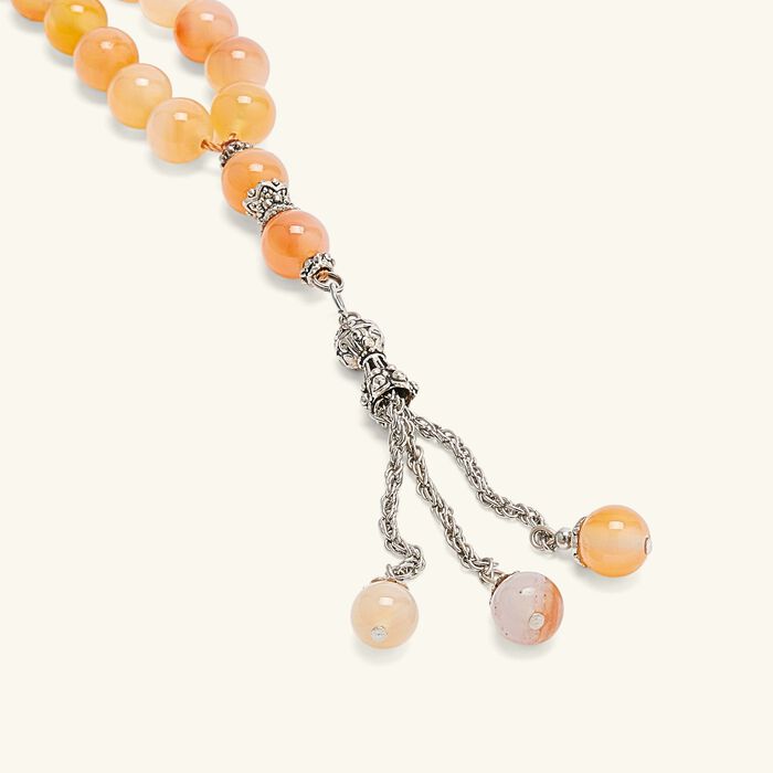 لايت اوف سكينة مسبحة من العقيق الفاتح