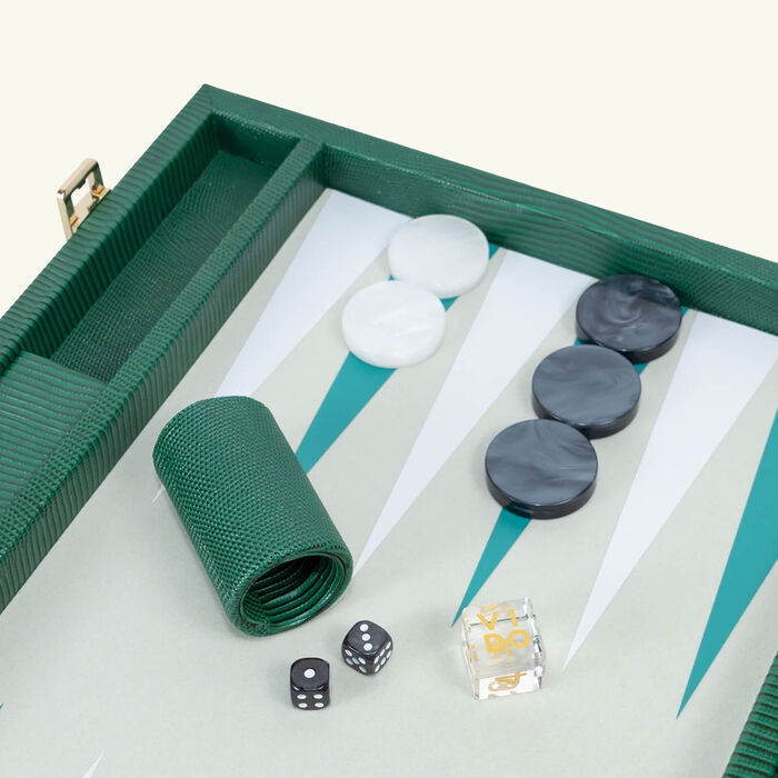 vido bottle green lizard backgammon set