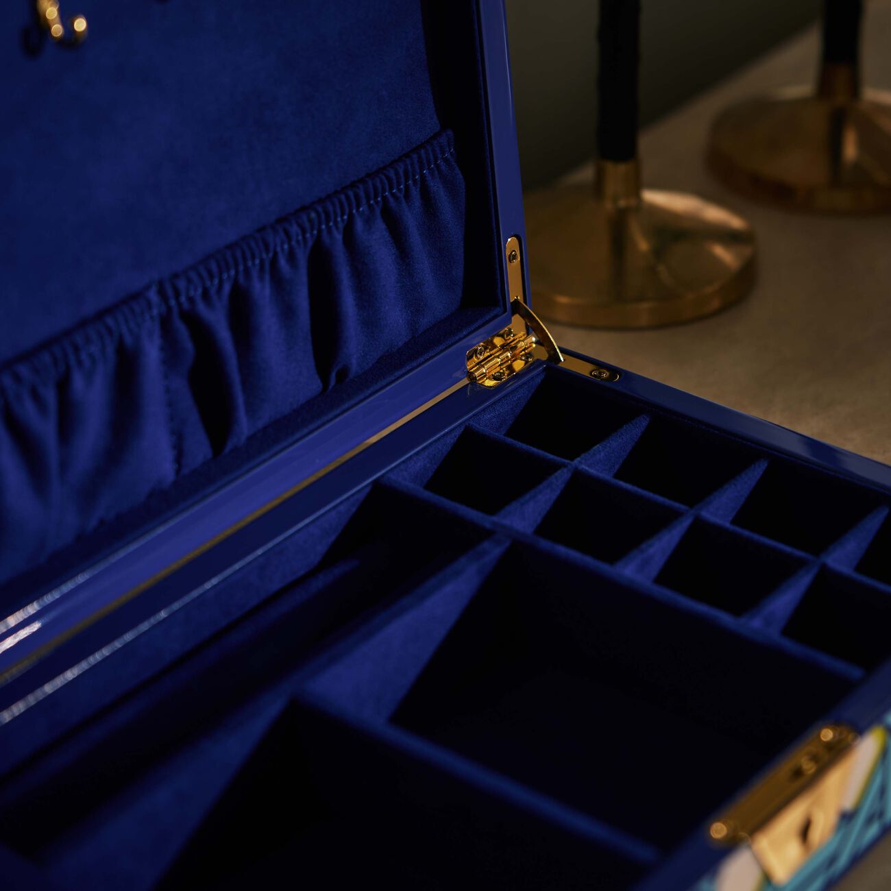 jonathan adler basketweave lacquer jewelry box blue