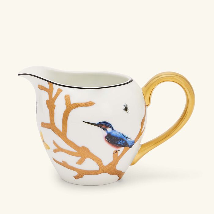 bernardaud aux oiseaux milk pitcher gold