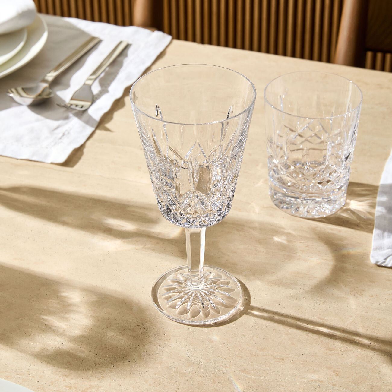 waterford lismore drinking glass medium clear set of 2