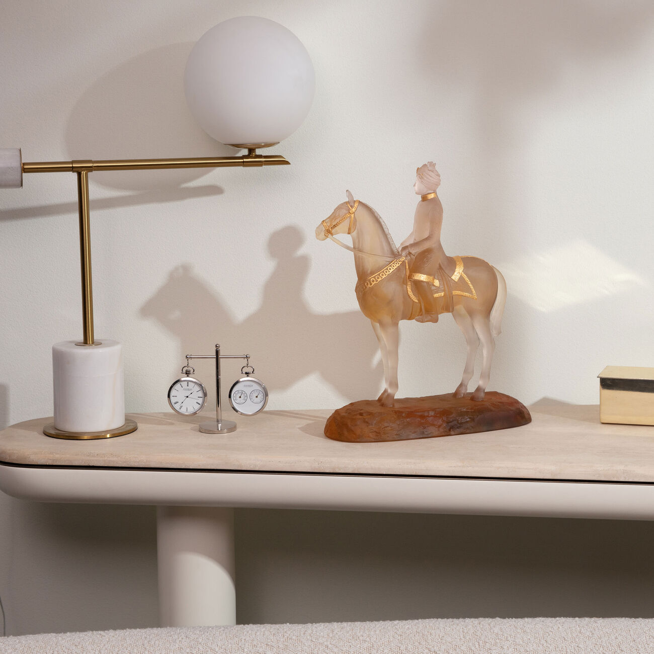 daum marwari horseman sculpture limited edition gold