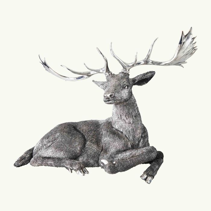 buccellati furry deer sculpture silver extra large