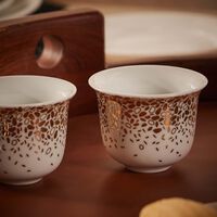 silsal tamrah dates spread bottom arabic coffee cup gold set of 2