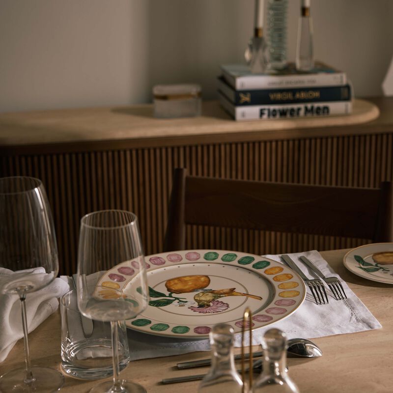 روزنتال طبق الضيافة المستدير آيديليا   33 سم   مزيّن بنقش على شكل طائر جميل