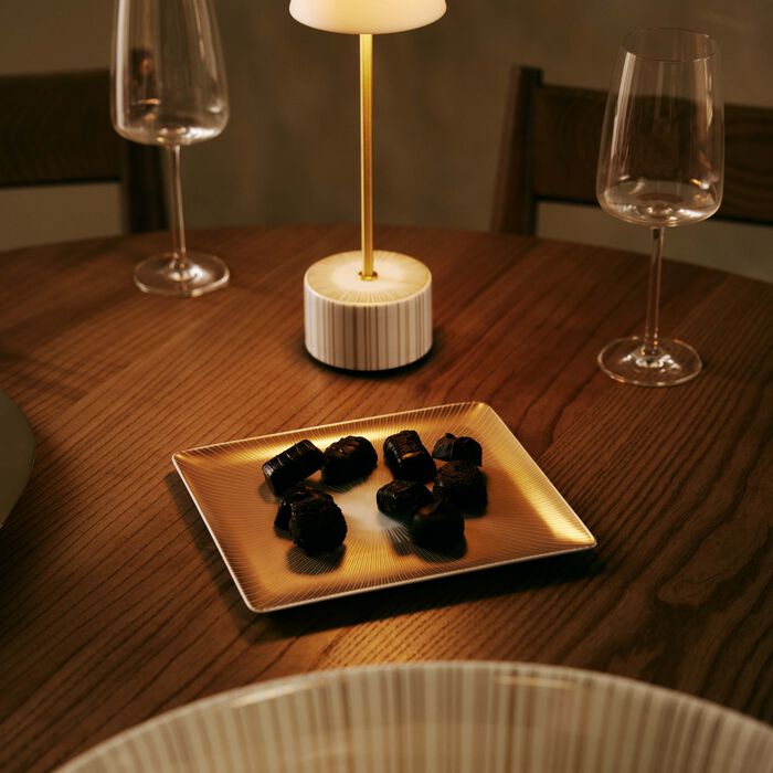 bernardaud sol serving platter rectangular gold 22cm